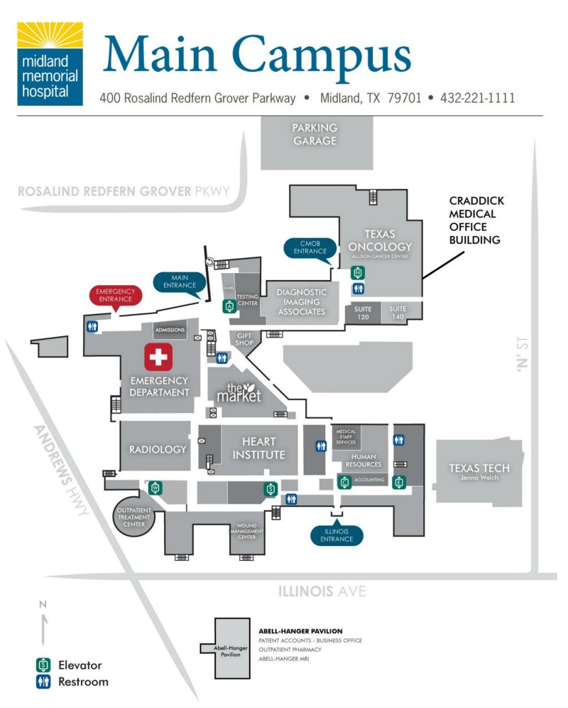 Memorial Hospital Campus Map   Map Of 1st Floor 